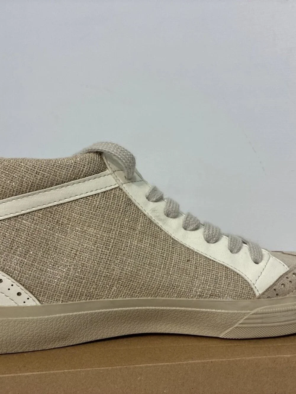 Shu Shop Paulina Beige Black Star Mid Top Sneakers Women’s Size 9